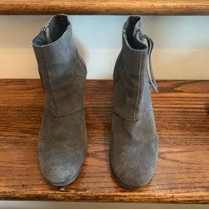 Toms wedge gray booties